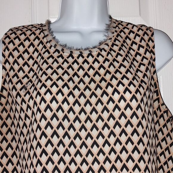 Who What Wear fringe collar and hem sleeveless sheer blouse top Sz XL - Picture 4 of 7